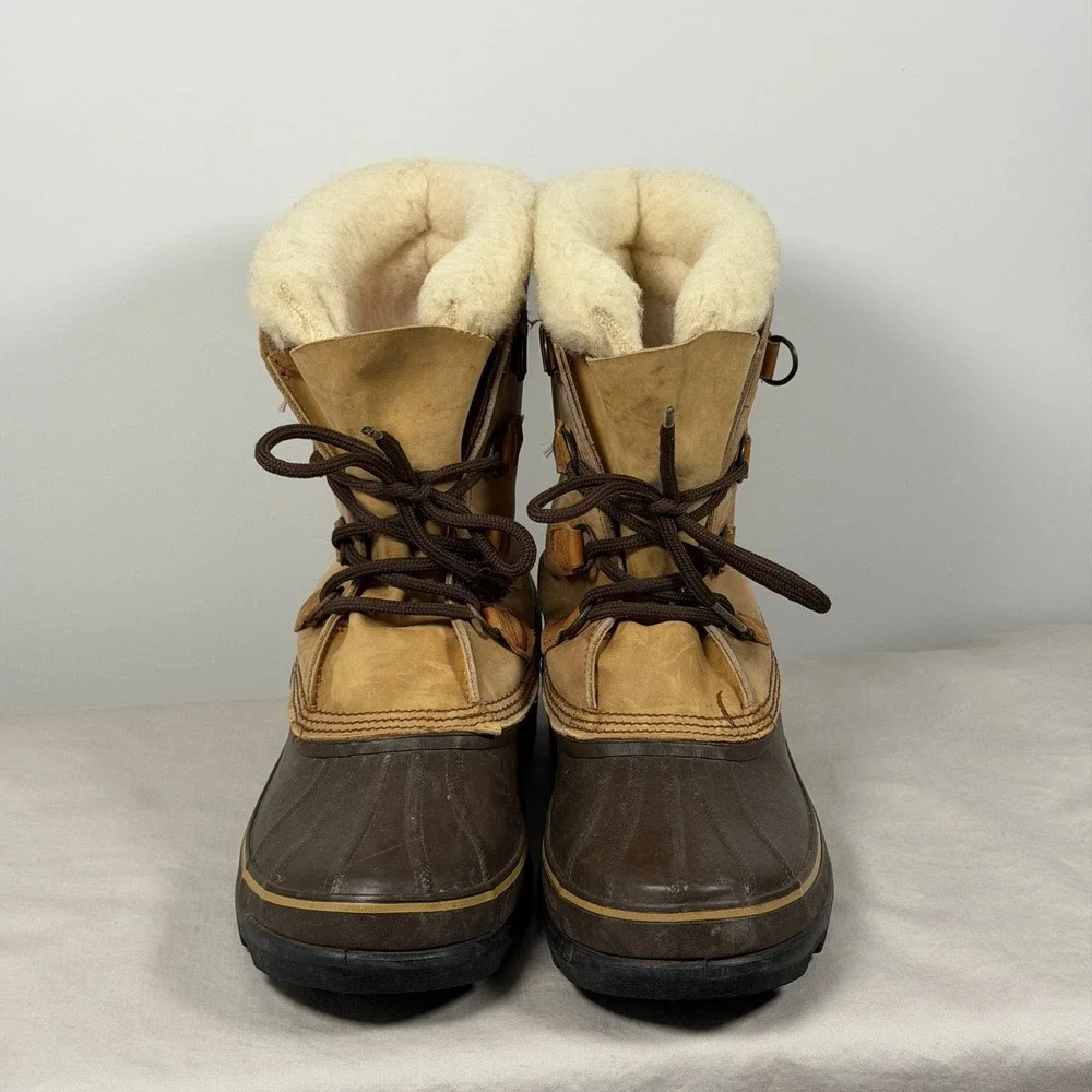 Sorel Bighorn Boots Mens Size 11 Brown Leather Waterproof Insulated Snow Winter